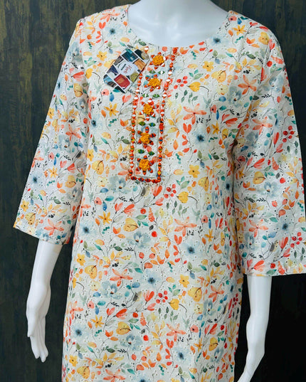 Hakoba cotton kurti - Kurti Connection USA