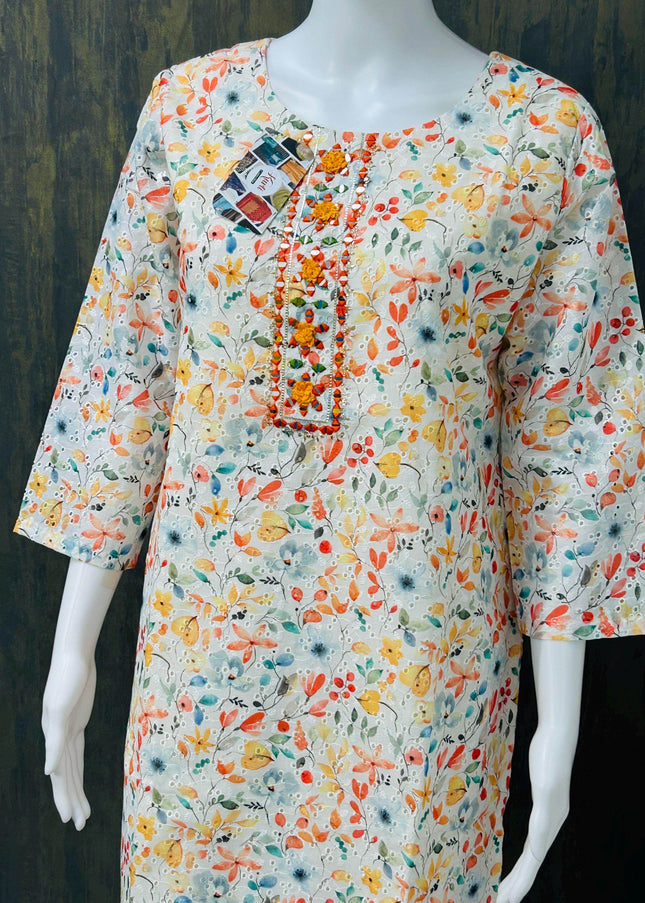 Hakoba cotton kurti - Kurti Connection USA