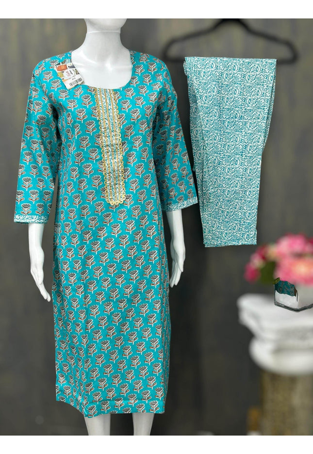 Pure cotton Kurti Pant set - Kurti Connection USA