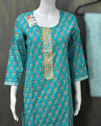 Pure cotton Kurti Pant set - Kurti Connection USA