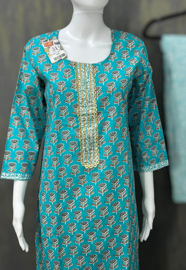 Pure cotton Kurti Pant set - Kurti Connection USA