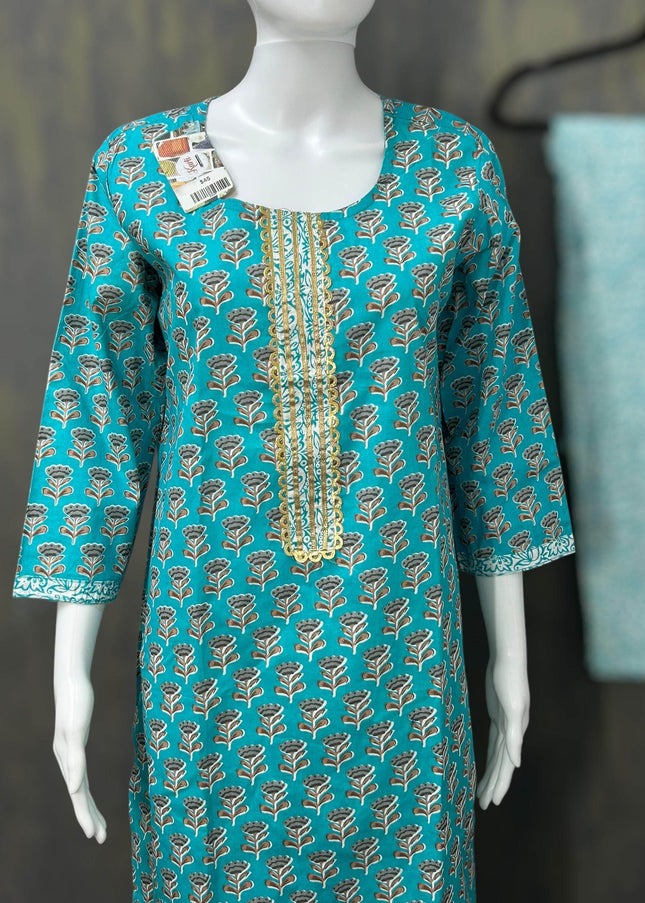 Pure cotton Kurti Pant set - Kurti Connection USA