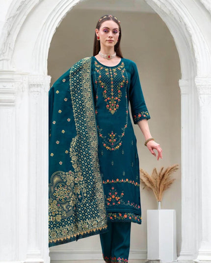 Linen silk Kurti set with banarasi dupatta - Kurti Connection USA