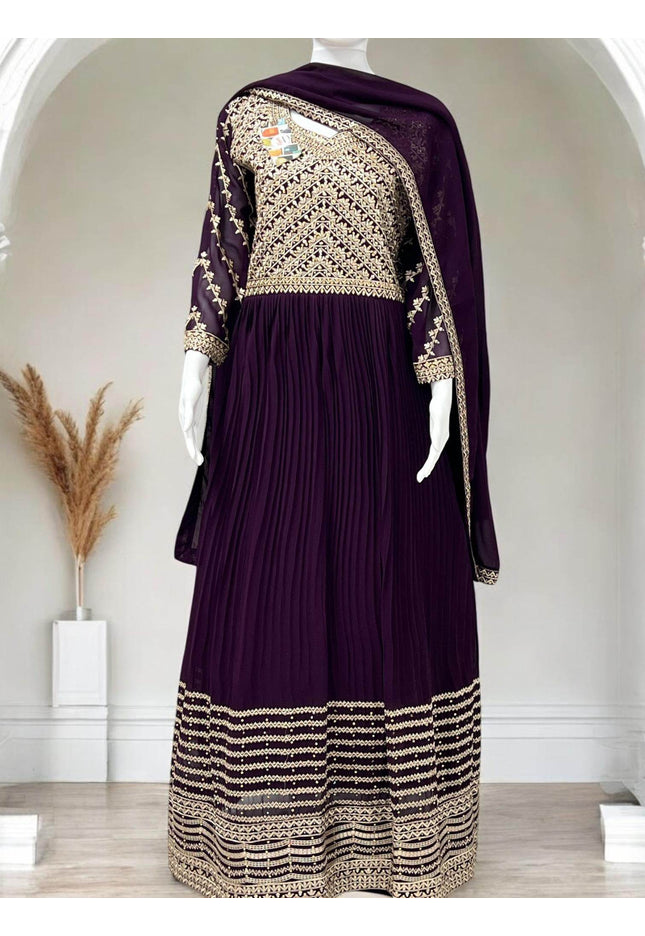 Heavy embroidery work long Kurti - Kurti Connection USA