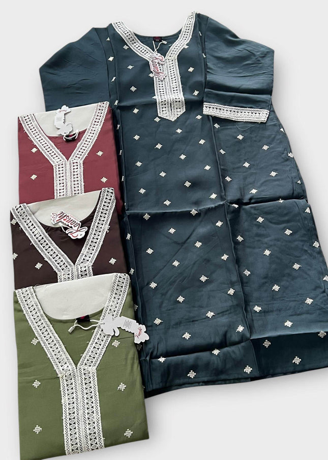 Silk cotton Kurti with full lining - Kurti Connection USA