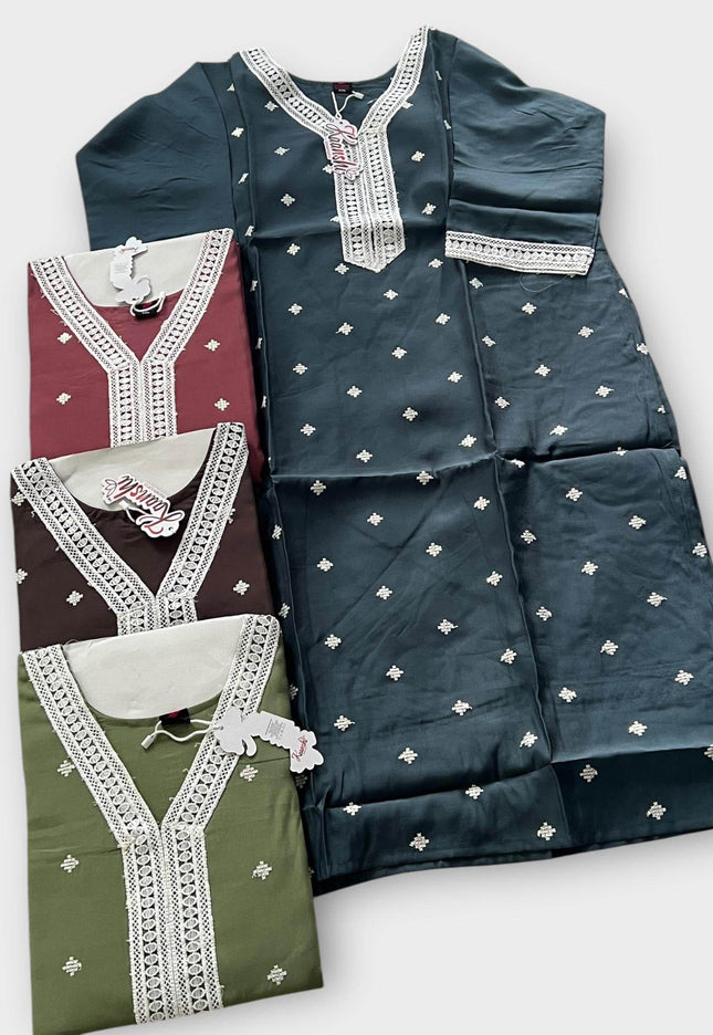 Silk cotton Kurti with full lining - Kurti Connection USA