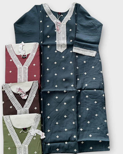 Silk cotton Kurti with full lining - Kurti Connection USA