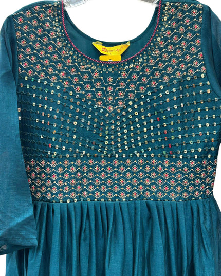 Silk long kurti - Kurti Connection USA