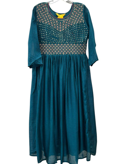 Silk long kurti - Kurti Connection USA