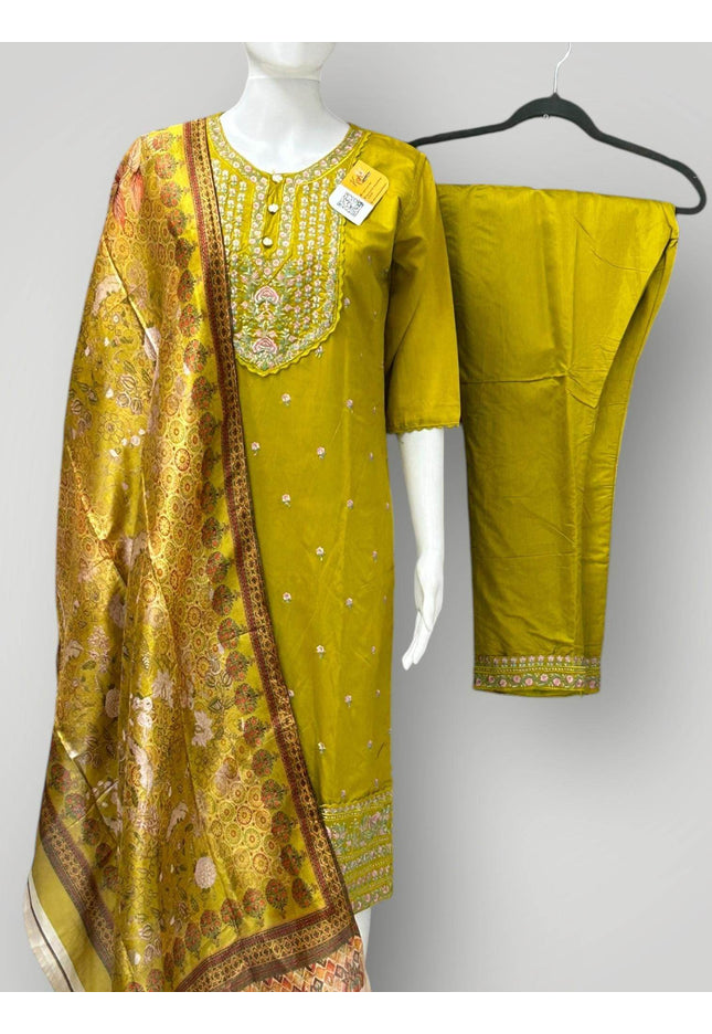 Silk kurti pant set - Kurti Connection USA