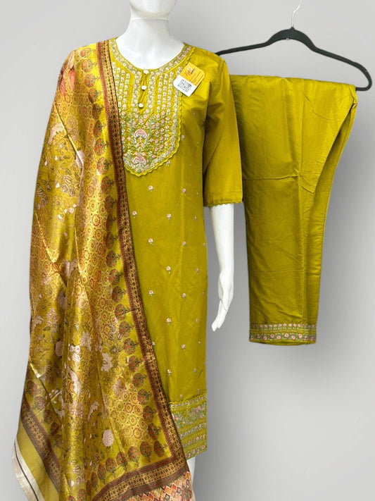 Silk kurti pant set - Kurti Connection USA