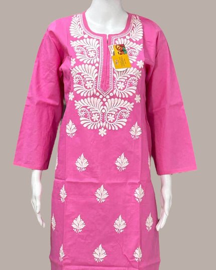 Cotton chikankari kurti - Kurti Connection USA