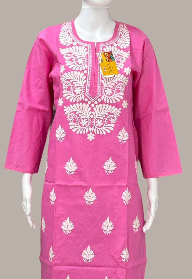 Cotton chikankari kurti - Kurti Connection USA