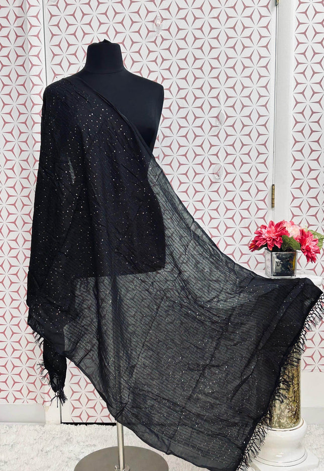 Black sequin dupatta - Kurti Connection USA