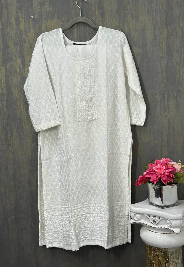 White Kurti set - Kurti Connection USA