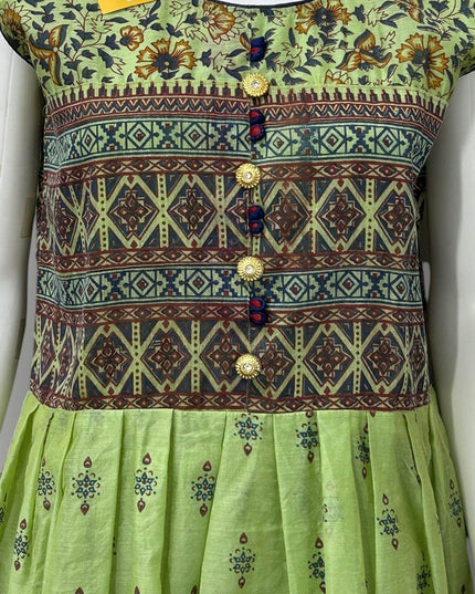 Chanderi Silk long kurti - Kurti Connection USA