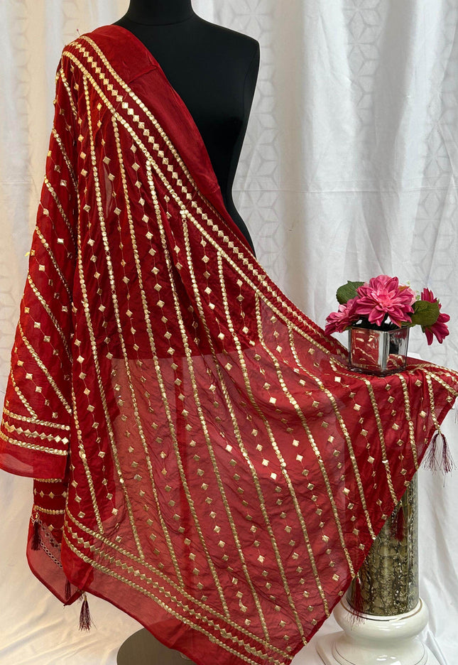 Maroon Dupatta - Kurti Connection USA
