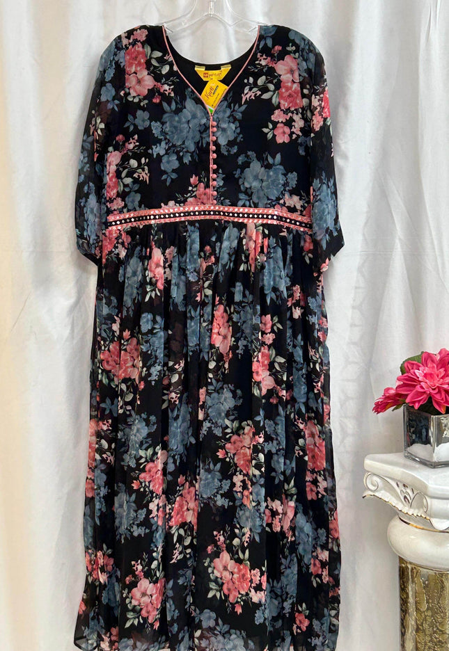 Chiffon long kurti - Kurti Connection USA