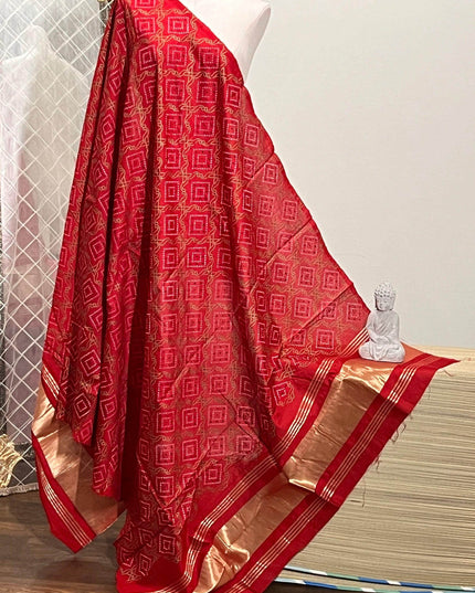 Bandhani print dupatta, cotton silk dupatta with bandhani print - Kurti Connection USA