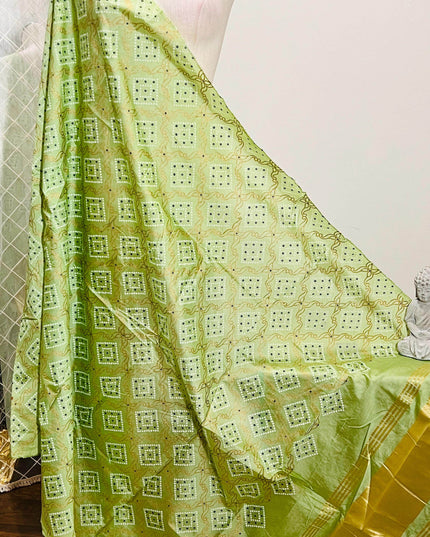 Bandhani print dupatta, cotton silk dupatta with bandhani print - Kurti Connection USA