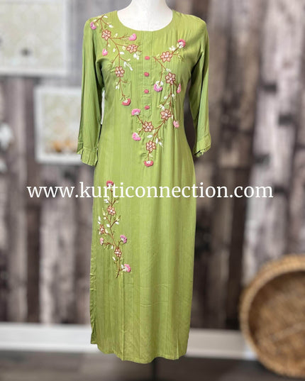 Embroidered cotton kurti - Kurti Connection USA
