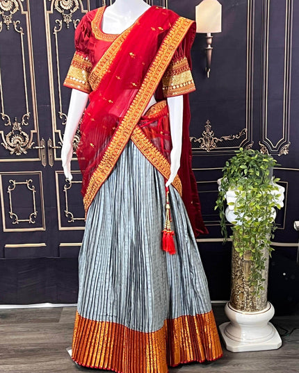 Pure silk lehenga Choli set - Kurti Connection USA