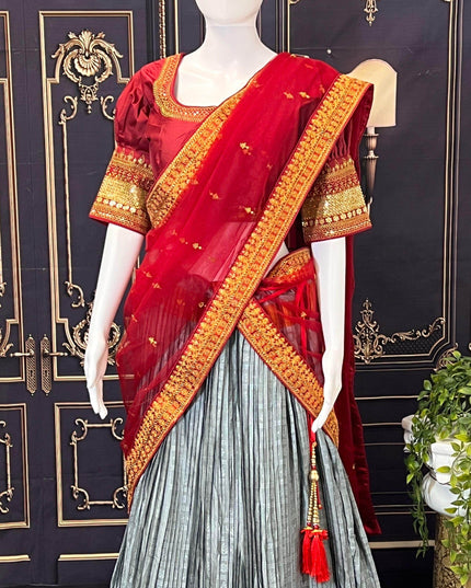 Pure silk lehenga Choli set - Kurti Connection USA