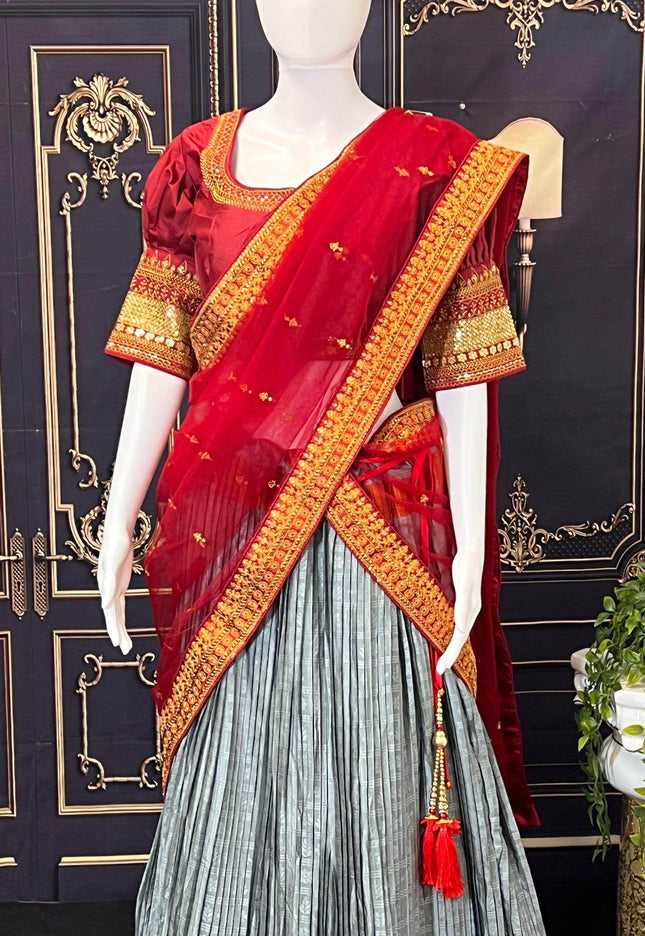 Pure silk lehenga Choli set - Kurti Connection USA