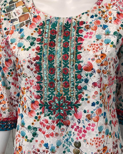 Chikankari kurti - Kurti Connection USA