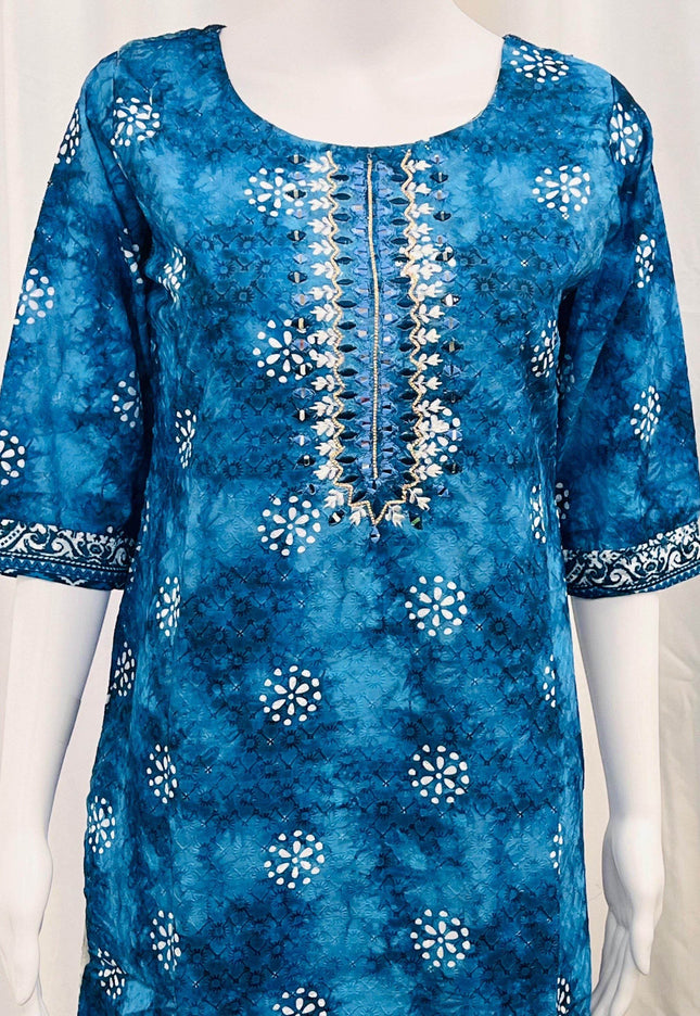 Cotton chikankari kurti - Kurti Connection USA