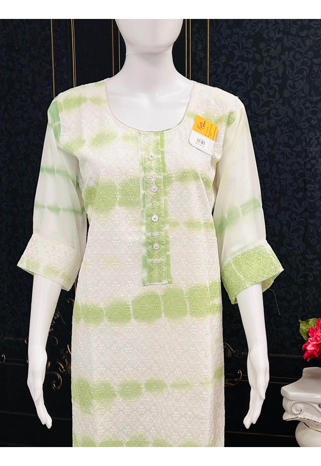 Chiffon chikankari kurti : SALE - Kurti Connection USA
