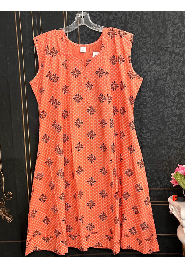 Soft cotton kurti | short sleeves attached inside - Kurti Connection USA
