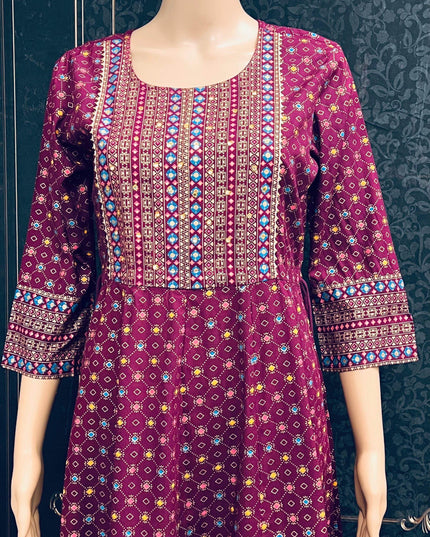 Printed cotton kurti - Kurti Connection USA