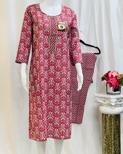 Cotton kurti pant set - Kurti Connection USA