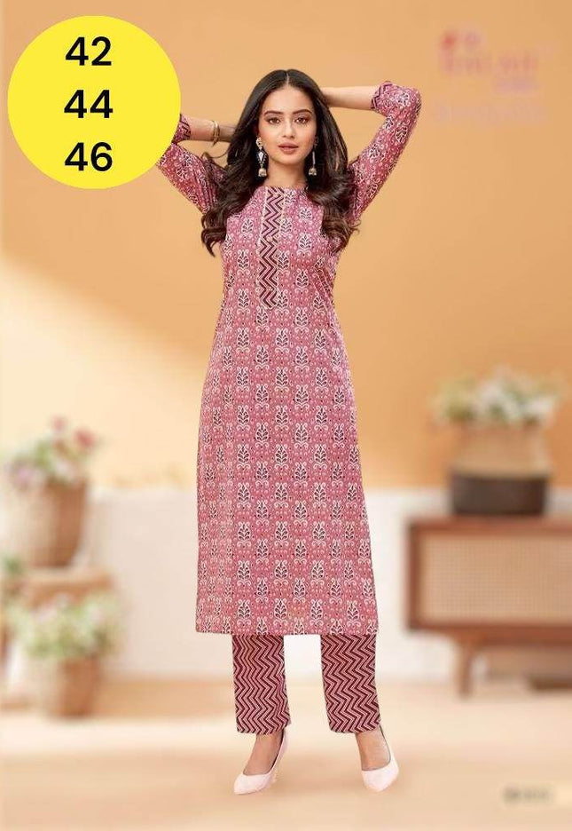 Cotton kurti pant set - Kurti Connection USA