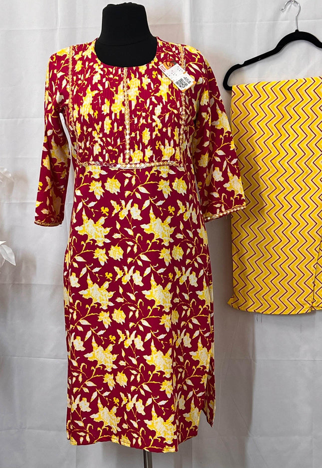 Pure cotton kurti pant set - Kurti Connection USA