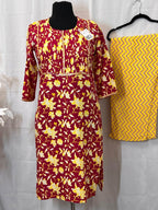 Pure cotton kurti pant set - Kurti Connection USA