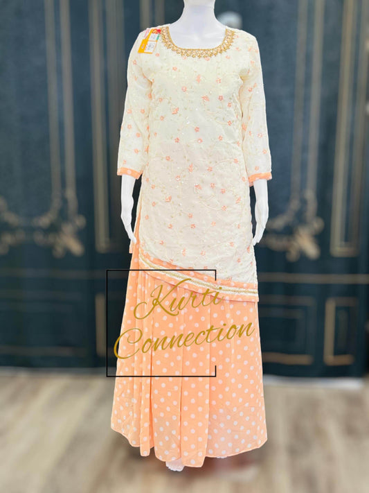 Party wear kurti skirt set - Kurti Connection USA