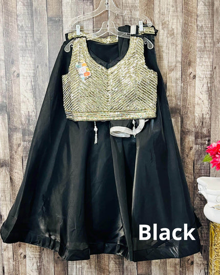 Tissue organza lehenga choli set - Kurti Connection USA