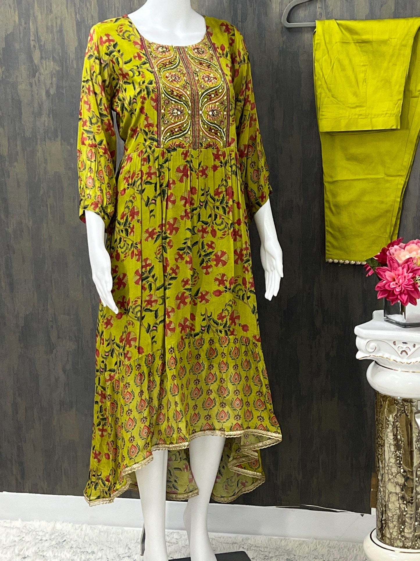 Pure Chiffon party wear kurti set - Kurti Connection USA
