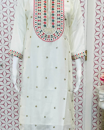 Soft silk kurti - Kurti Connection USA