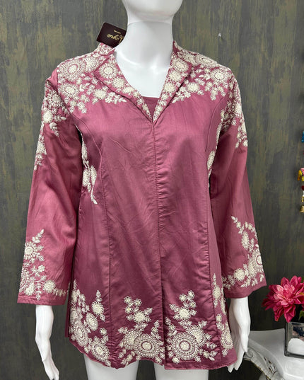 Silk short kurti - Kurti Connection USA
