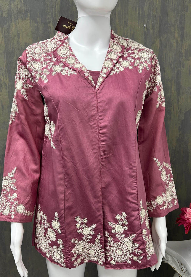 Silk short kurti - Kurti Connection USA