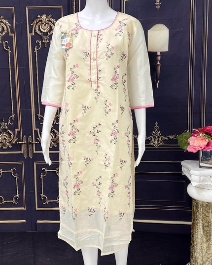 Chanderi silk kurti - Kurti Connection USA