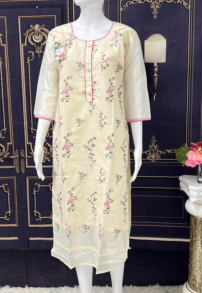 Chanderi silk kurti - Kurti Connection USA