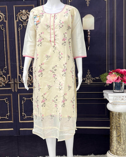 Chanderi silk kurti - Kurti Connection USA