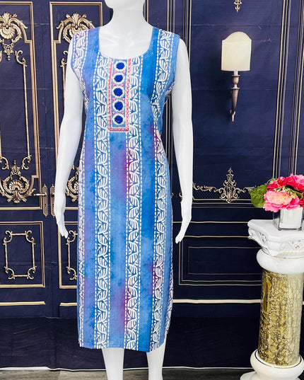 Batik print kurti with full lining - Kurti Connection USA