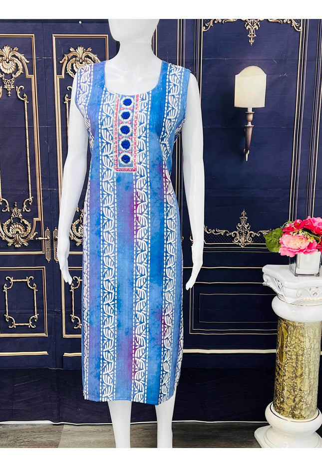 Batik print kurti with full lining - Kurti Connection USA