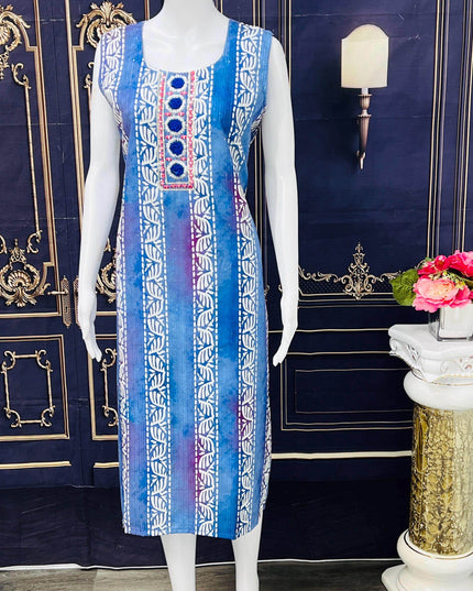 Batik print kurti with full lining - Kurti Connection USA