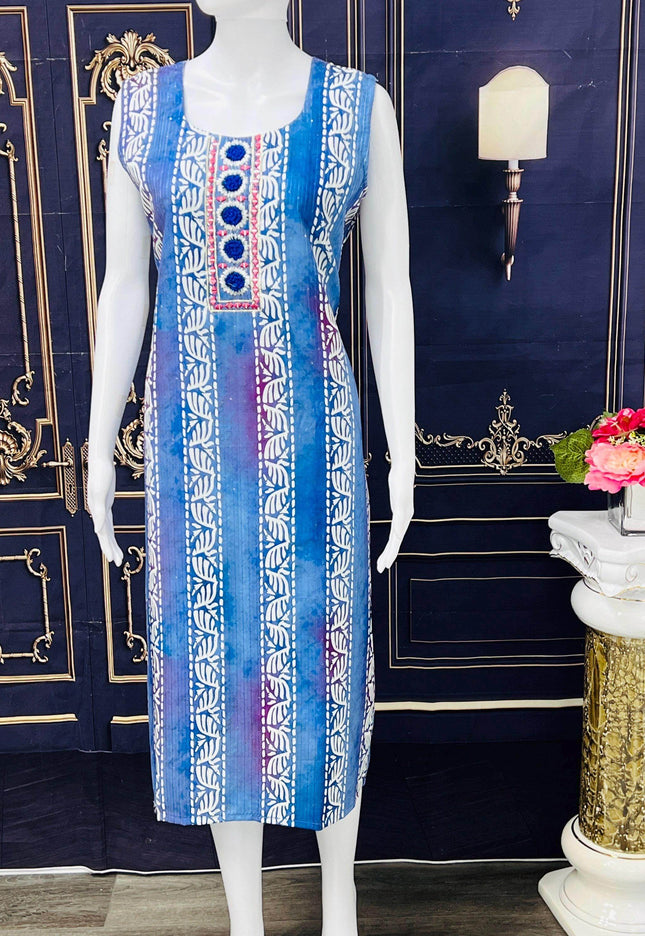 Batik print kurti with full lining - Kurti Connection USA